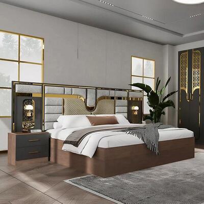 Set Furnitur Kamar Tidur Modern Turki Grosir Lengkap 5 Buah Ukuran King Set Kamar Tidur Bingkai Kayu Furnitur Rumah