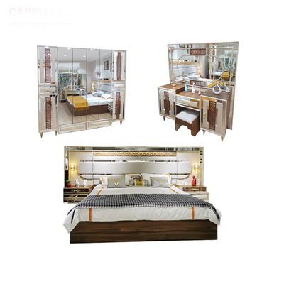 Perabot Kamar Tidur Cermin Ukuran King 5pcs ODM OEM