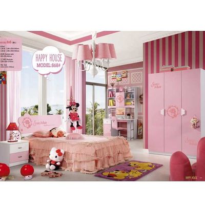 Cabrini Pink Putih Set Kamar Tidur Anak Putri Furnitur Anak-anak 5pcs