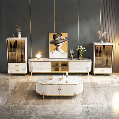 Kabinet TV Marmer Kombinasi Cappellini Slate Coffee Table
