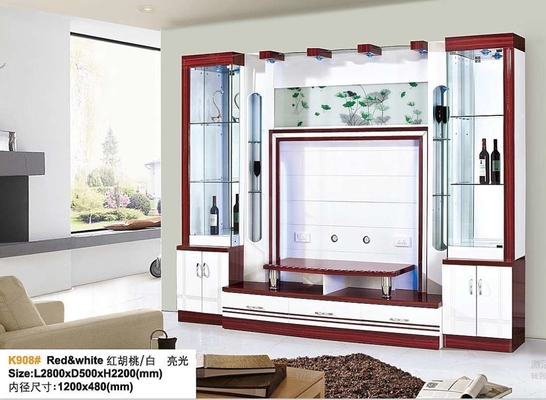 Wall Mounted Automatic TV Lift Cabinet White Hidden Pop Up Fireplace