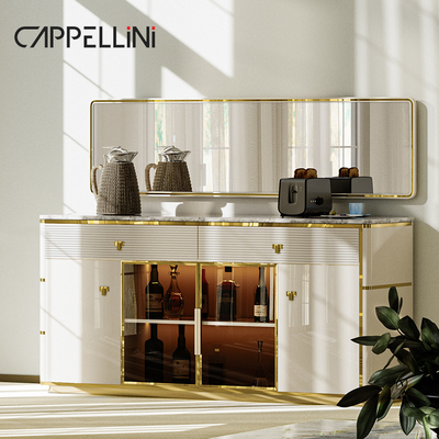 Desain Modern Dapur Meja Meja Buffet Lemari Ruang Makan Rumah Perabot Mewah Penyimpanan Meja Meja Kayu Dengan Cermin