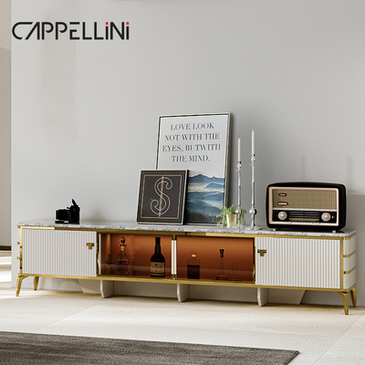 Nordic Modern White Wooden TV Cabinet Storage Living Room Furniture Mewah TV Kayu Stand Dengan Set Meja Kopi